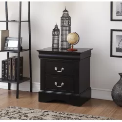 Louis Black Finish Philippe III Nightstand
