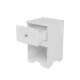 Elegant Design Nightstand with Drawer and Open Shelf for Bedroom, Retro Style Bedside Table with Classic Design and Metal Handle,White Elegant Design Nightstand with Drawer and Open Shelf for Bedroom, Retro Style Bedside Table with Classic Design and Metal Handle,White