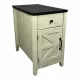 Farmhouse End Table Bedside Table with Charging Station,Night Stand with Barn Door and Drawer, Storage for Bedroom Living Room ,Bedside Table, White+Black color Farmhouse End Table Bedside Table with Charging Station,Night Stand with Barn Door and Drawer, Storage for Bedroom Living Room ,Bedside Table, White+Black color