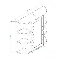 Bathroom Medicine Cabinet with Mirror, Wall Mounted Bathroom Cabinet with Mirror Door, 6 Open Shelves,3 Adjustable Shelves for Bathroom Living Room Laundry Bedroom-White