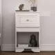 Elegant Design Nightstand with Drawer and Open Shelf for Bedroom, Retro Style Bedside Table with Classic Design and Metal Handle,White Elegant Design Nightstand with Drawer and Open Shelf for Bedroom, Retro Style Bedside Table with Classic Design and Metal Handle,White