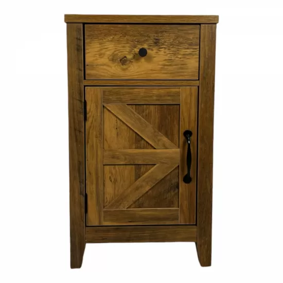 Farmhouse End Table Bedside Table with Charging Station,Night Stand with Barn Door and Drawer, Storage for Bedroom Living Room ,Bedside Table, Brown color Farmhouse End Table Bedside Table with Charging Station,Night Stand with Barn Door and Drawer, Storage for Bedroom Living Room ,Bedside Table, Brown color