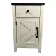 Farmhouse End Table Bedside Table with Charging Station,Night Stand with Barn Door and Drawer, Storage for Bedroom Living Room ,Bedside Table, White+Black color Farmhouse End Table Bedside Table with Charging Station,Night Stand with Barn Door and Drawer, Storage for Bedroom Living Room ,Bedside Table, White+Black color