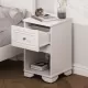 Elegant Design Nightstand with Drawer and Open Shelf for Bedroom, Retro Style Bedside Table with Classic Design and Metal Handle,White Elegant Design Nightstand with Drawer and Open Shelf for Bedroom, Retro Style Bedside Table with Classic Design and Metal Handle,White