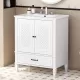 30 Inch Bathroom Vanity with Sink Vintage Style, Multi-functional Storage Space, Door Shelf, Soft-closing Door, White 30 Inch Bathroom Vanity with Sink Vintage Style, Multi-functional Storage Space, Door Shelf, Soft-closing Door, White