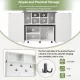 ON-TREND Farmhouse 4-in-1 Hall Tree with Barn Doors, Movable Bench with 7 Hanging Hooks and Shoe Storage Cabinet, 76.9 Inch H Entryway Coat Rack with 6 Brake Wheels for Hallway, Living Room, White ON-TREND Farmhouse 4-in-1 Hall Tree with Barn Doors, Movable Bench with 7 Hanging Hooks and Shoe Storage Cabinet, 76.9 Inch H Entryway Coat Rack with 6 Brake Wheels for Hallway, Living Room, White