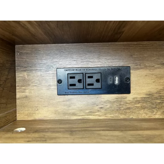 Farmhouse End Table Bedside Table with Charging Station,Night Stand with Barn Door and Drawer, Storage for Bedroom Living Room ,Bedside Table, Brown color Farmhouse End Table Bedside Table with Charging Station,Night Stand with Barn Door and Drawer, Storage for Bedroom Living Room ,Bedside Table, Brown color
