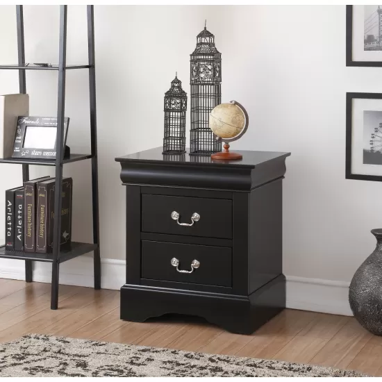 Louis Black Finish Philippe III Nightstand Louis Black Finish Philippe III Nightstand