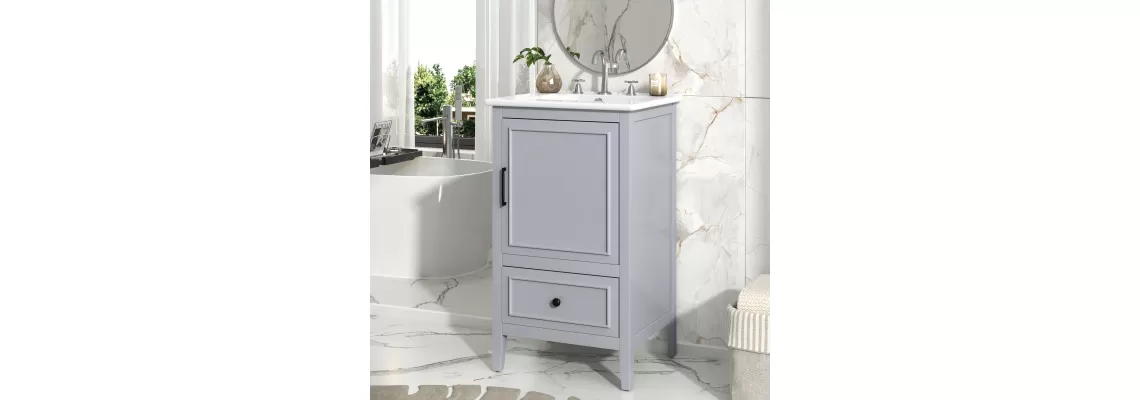   

20 Inch Grey Bathroom Vanity with Sink and Storage - Stylish and Functional for $249.51