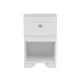 Elegant Design Nightstand with Drawer and Open Shelf for Bedroom, Retro Style Bedside Table with Classic Design and Metal Handle,White Elegant Design Nightstand with Drawer and Open Shelf for Bedroom, Retro Style Bedside Table with Classic Design and Metal Handle,White