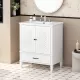 30 Inch Bathroom Vanity with Sink Vintage Style, Multi-functional Storage Space, Door Shelf, Soft-closing Door, White 30 Inch Bathroom Vanity with Sink Vintage Style, Multi-functional Storage Space, Door Shelf, Soft-closing Door, White