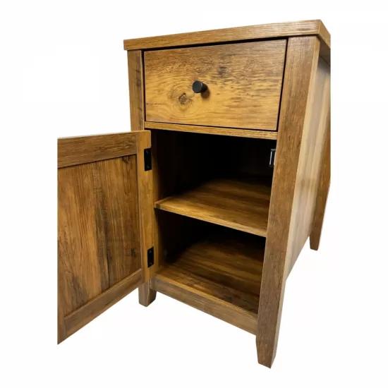 Farmhouse End Table Bedside Table with Charging Station,Night Stand with Barn Door and Drawer, Storage for Bedroom Living Room ,Bedside Table, Brown color Farmhouse End Table Bedside Table with Charging Station,Night Stand with Barn Door and Drawer, Storage for Bedroom Living Room ,Bedside Table, Brown color