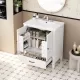 30 Inch Bathroom Vanity with Sink Vintage Style, Multi-functional Storage Space, Door Shelf, Soft-closing Door, White 30 Inch Bathroom Vanity with Sink Vintage Style, Multi-functional Storage Space, Door Shelf, Soft-closing Door, White