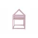 Twin over Twin Rubber Wood Floor Bunk Bed, with ladder,Guardrails,House-Shaped-Bunk Bed,Pink