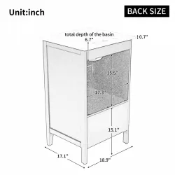 20 Inch  Bathroom Vanity with Sink, Bathroom Cabinet with A Door, Door Shelf Storage and Adiustable Foot Pads, A Drawer, Grey (Other Color: N725P192821B) 20 Inch  Bathroom Vanity with Sink, Bathroom Cabinet with A Door, Door Shelf Storage and Adiustable Foot Pads, A Drawer, Grey (Other Color: N725P192821B)