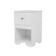 Elegant Design Nightstand with Drawer and Open Shelf for Bedroom, Retro Style Bedside Table with Classic Design and Metal Handle,White Elegant Design Nightstand with Drawer and Open Shelf for Bedroom, Retro Style Bedside Table with Classic Design and Metal Handle,White