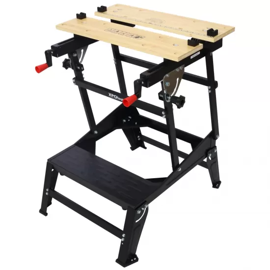 Multifunctional Workbench, Portable Foldable Workbench, Holds Up to 550 Pounds, with Adjustable Jaws, Vertical Clamping and Four Adjustable Rotating Pins, Suitable for DIY, Woodworking Multifunctional Workbench, Portable Foldable Workbench, Holds Up to 550 Pounds, with Adjustable Jaws, Vertical Clamping and Four Adjustable Rotating Pins, Suitable for DIY, Woodworking