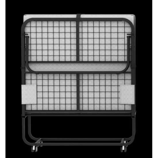 Folding Bed with Mattress 75 Inch x 46 Inch Rollaway Guest Bed Portable Foldable Bed for Adults with 5 Inch Memory Foam Mattress Space-Saving Sturdy Metal Frame Grid Style Folding Bed with Mattress 75 Inch x 46 Inch Rollaway Guest Bed Portable Foldable Bed for Adults with 5 Inch Memory Foam Mattress Space-Saving Sturdy Metal Frame Grid Style
