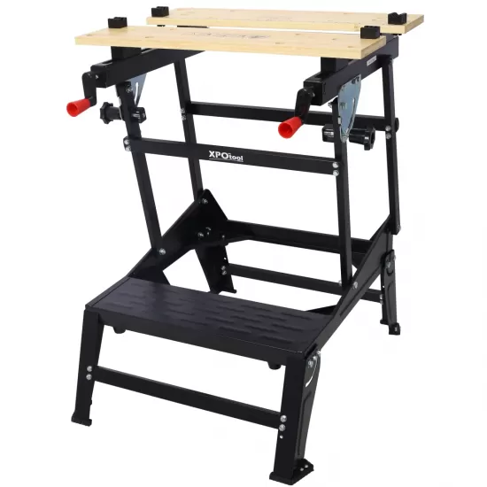 Multifunctional Workbench, Portable Foldable Workbench, Holds Up to 550 Pounds, with Adjustable Jaws, Vertical Clamping and Four Adjustable Rotating Pins, Suitable for DIY, Woodworking Multifunctional Workbench, Portable Foldable Workbench, Holds Up to 550 Pounds, with Adjustable Jaws, Vertical Clamping and Four Adjustable Rotating Pins, Suitable for DIY, Woodworking
