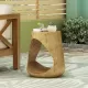 MGO Hollow Side Table, Wood-like texture, Natural Color MGO Hollow Side Table, Wood-like texture, Natural Color