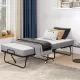 Folding Bed with Mattress 75 Inch x 46 Inch Rollaway Guest Bed Portable Foldable Bed for Adults with 5 Inch Memory Foam Mattress Space-Saving Sturdy Metal Frame Grid Style Folding Bed with Mattress 75 Inch x 46 Inch Rollaway Guest Bed Portable Foldable Bed for Adults with 5 Inch Memory Foam Mattress Space-Saving Sturdy Metal Frame Grid Style