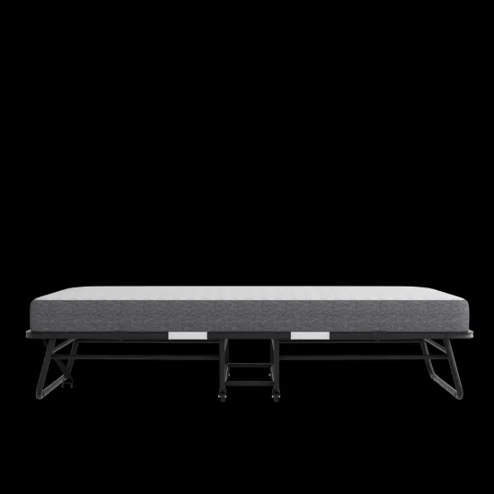 Folding Bed with Mattress 75 Inch x 38 Inch Rollaway Guest Bed Portable Foldable Bed for Adults with 5 Inch Memory Foam Mattress Space-Saving All Metal Steel Pipe Frame Slatted Pipe Style Folding Bed with Mattress 75 Inch x 38 Inch Rollaway Guest Bed Portable Foldable Bed for Adults with 5 Inch Memory Foam Mattress Space-Saving All Metal Steel Pipe Frame Slatted Pipe Style