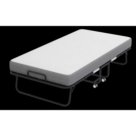 Folding Bed with Mattress 75 Inch x 46 Inch Rollaway Guest Bed Portable Foldable Bed for Adults with 5 Inch Memory Foam Mattress Space-Saving Sturdy Metal Frame Grid Style Folding Bed with Mattress 75 Inch x 46 Inch Rollaway Guest Bed Portable Foldable Bed for Adults with 5 Inch Memory Foam Mattress Space-Saving Sturdy Metal Frame Grid Style