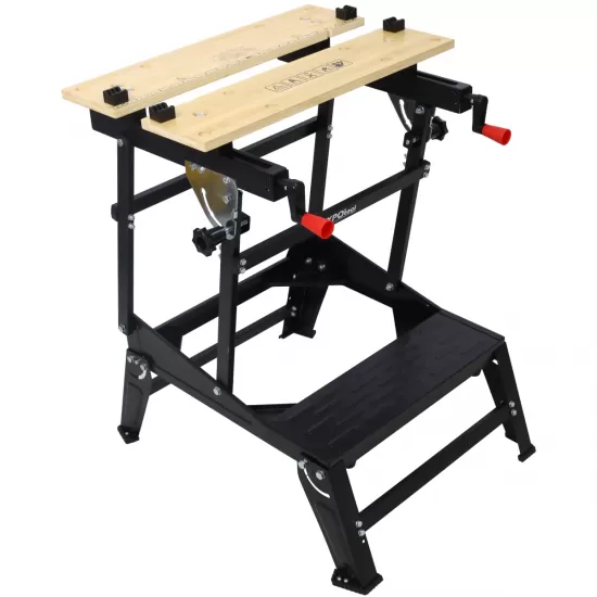 Multifunctional Workbench, Portable Foldable Workbench, Holds Up to 550 Pounds, with Adjustable Jaws, Vertical Clamping and Four Adjustable Rotating Pins, Suitable for DIY, Woodworking Multifunctional Workbench, Portable Foldable Workbench, Holds Up to 550 Pounds, with Adjustable Jaws, Vertical Clamping and Four Adjustable Rotating Pins, Suitable for DIY, Woodworking