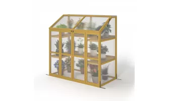   

Wooden Polycarbonate Greenhouse: A Stylish and Warm Garden Shed for Your Plants