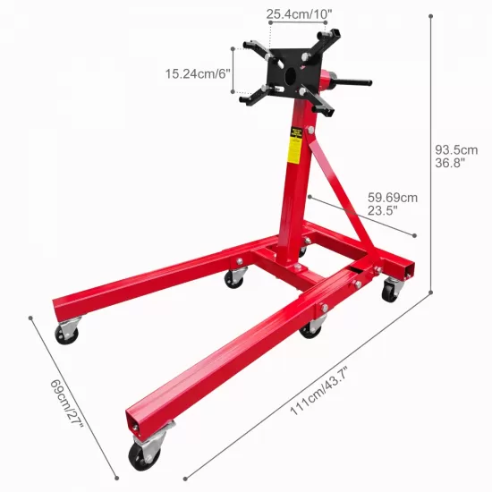 Engine Stand, 2000LBS Heavy Duty Engine Stand with 360 Degree Rotating Head & Folding, Engine Motor Stand with 6 Swivel Caster 4 Adjustable Arms for Vehicle Maintenance Auto Repair, Red Engine Stand, 2000LBS Heavy Duty Engine Stand with 360 Degree Rotating Head & Folding, Engine Motor Stand with 6 Swivel Caster 4 Adjustable Arms for Vehicle Maintenance Auto Repair, Red