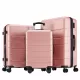 Hard sided expand suitcase with rotating wheels, TSA lock, retractable handle, Pink, 3P Hard sided expand suitcase with rotating wheels, TSA lock, retractable handle, Pink, 3P