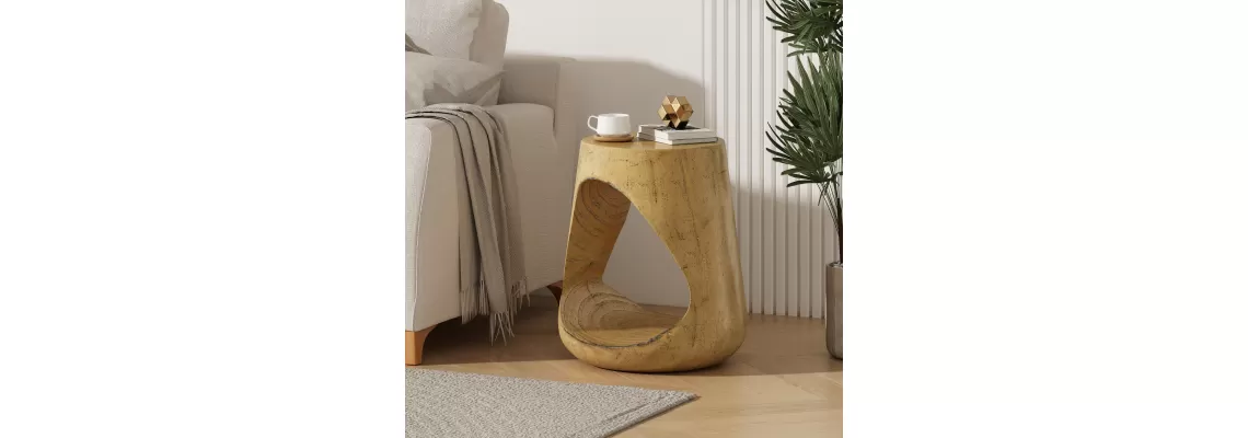 Stylish MGO Hollow Side Table with Wood-like Texture for Modern Interiors Stylish MGO Hollow Side Table with Wood-like Texture for Modern Interiors