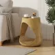 MGO Hollow Side Table, Wood-like texture, Natural Color MGO Hollow Side Table, Wood-like texture, Natural Color