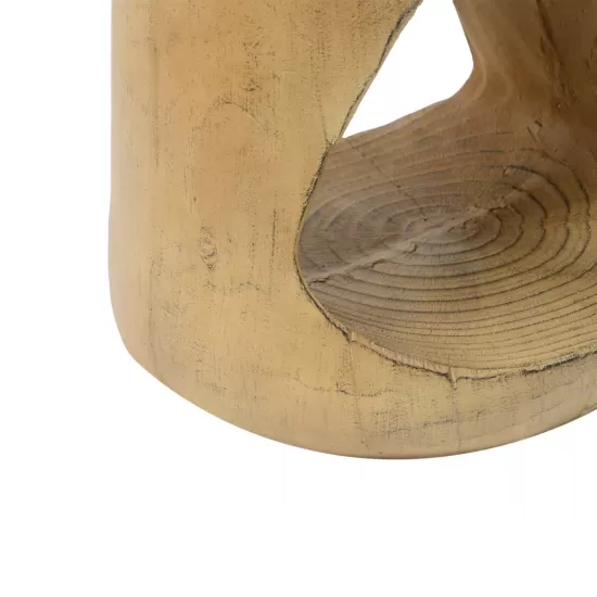 MGO Hollow Side Table, Wood-like texture, Natural Color MGO Hollow Side Table, Wood-like texture, Natural Color