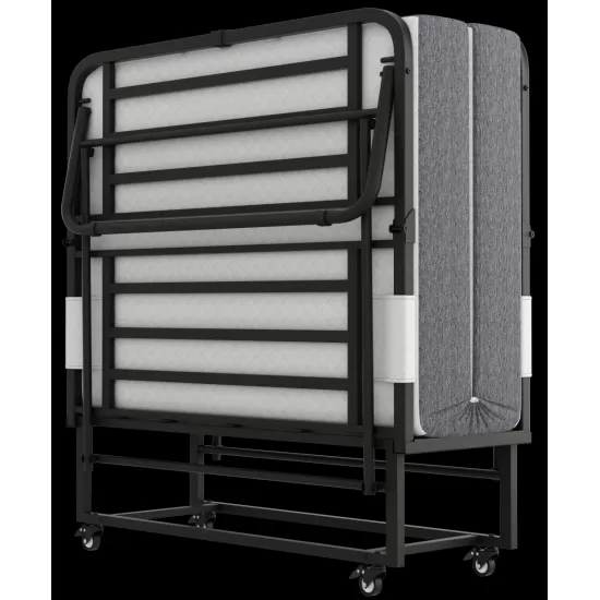 Folding Bed with Mattress 75 Inch x 38 Inch Rollaway Guest Bed Portable Foldable Bed for Adults with 5 Inch Memory Foam Mattress Space-Saving All Metal Steel Pipe Frame Slatted Pipe Style Folding Bed with Mattress 75 Inch x 38 Inch Rollaway Guest Bed Portable Foldable Bed for Adults with 5 Inch Memory Foam Mattress Space-Saving All Metal Steel Pipe Frame Slatted Pipe Style