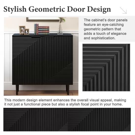 Mirod Modern Minimalist Side Cabinet with Adjustable Shelves ,Stylish Geometric Door Design,Ample Storage Space for Any Home Decor Mirod Modern Minimalist Side Cabinet with Adjustable Shelves ,Stylish Geometric Door Design,Ample Storage Space for Any Home Decor