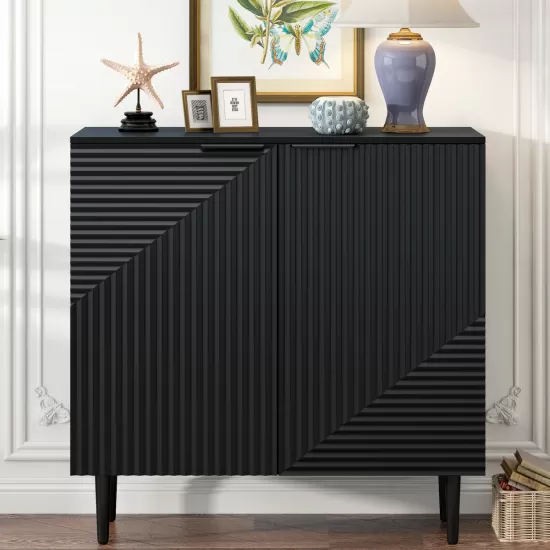 Mirod Modern Minimalist Side Cabinet with Adjustable Shelves ,Stylish Geometric Door Design,Ample Storage Space for Any Home Decor Mirod Modern Minimalist Side Cabinet with Adjustable Shelves ,Stylish Geometric Door Design,Ample Storage Space for Any Home Decor