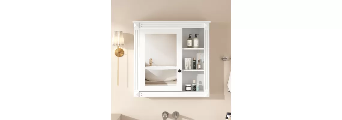 

Enhance Your Bathroom Storage with a Stylish White Wall-Mounted Medicine Cabinet