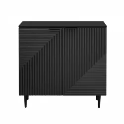 Mirod Modern Minimalist Side Cabinet with Adjustable Shelves ,Stylish Geometric Door Design,Ample Storage Space for Any Home Decor