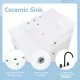 30 Inch Bathroom Vanity with Sink, One Tip-out Drawer, Three Drawers, Door Shelf, Soft Closing Door, White 30 Inch Bathroom Vanity with Sink, One Tip-out Drawer, Three Drawers, Door Shelf, Soft Closing Door, White
