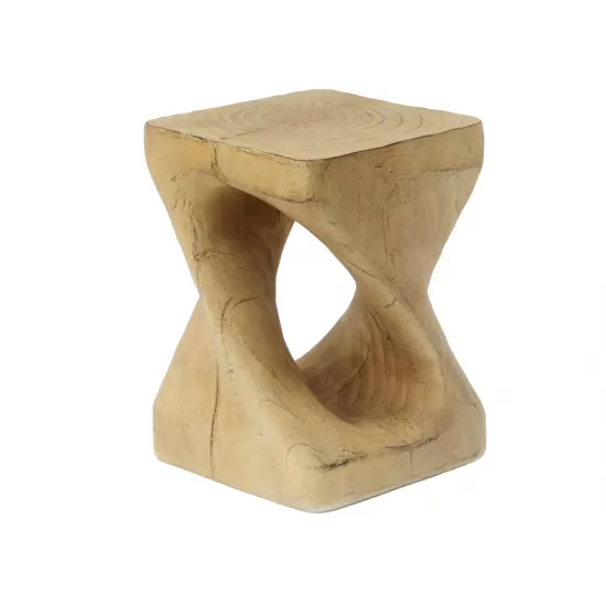 MGO Twist Shape Side Table, Wood-like texture, Natural Color MGO Twist Shape Side Table, Wood-like texture, Natural Color