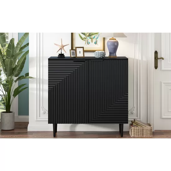 Mirod Modern Minimalist Side Cabinet with Adjustable Shelves ,Stylish Geometric Door Design,Ample Storage Space for Any Home Decor Mirod Modern Minimalist Side Cabinet with Adjustable Shelves ,Stylish Geometric Door Design,Ample Storage Space for Any Home Decor