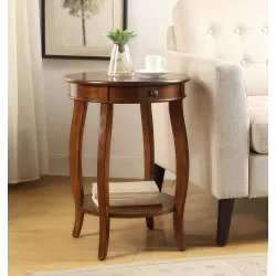 Alysa Walnut Finish Accent Table