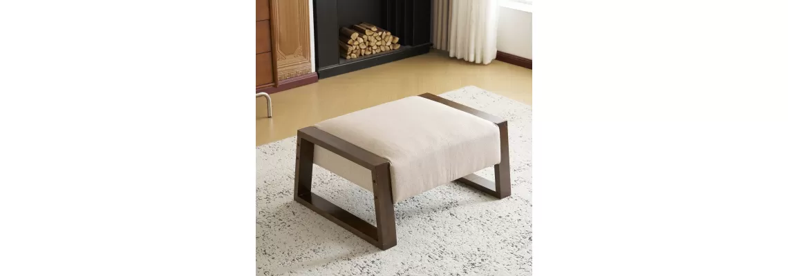 Modern Beige Ottoman: Elegant and Versatile Home Addition for $146.52
