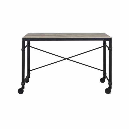 Oklarth Rustic Oak & Black Finish Writing Desk Oklarth Rustic Oak & Black Finish Writing Desk