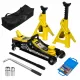 Lifting Range 4.33 Inch -14.17 Inch ,2.25Ton Hydraulic Floor Jack,3 Ton Jack Stands,Tire Repair kit,Yellow,Low Profile Service Jack,4960 LB Capacity,Double Locking Pins Lifting Range 4.33 Inch -14.17 Inch ,2.25Ton Hydraulic Floor Jack,3 Ton Jack Stands,Tire Repair kit,Yellow,Low Profile Service Jack,4960 LB Capacity,Double Locking Pins