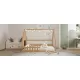 Full Size Wood House Bed with Window and Fence, Natural(Old SKU: WF304147AA) Full Size Wood House Bed with Window and Fence, Natural(Old SKU: WF304147AA)