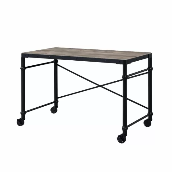 Oklarth Rustic Oak & Black Finish Writing Desk Oklarth Rustic Oak & Black Finish Writing Desk