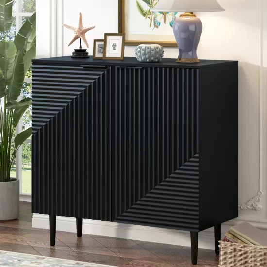 Mirod Modern Minimalist Side Cabinet with Adjustable Shelves ,Stylish Geometric Door Design,Ample Storage Space for Any Home Decor Mirod Modern Minimalist Side Cabinet with Adjustable Shelves ,Stylish Geometric Door Design,Ample Storage Space for Any Home Decor