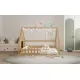 Full Size Wood House Bed with Window and Fence, Natural(Old SKU: WF304147AA) Full Size Wood House Bed with Window and Fence, Natural(Old SKU: WF304147AA)